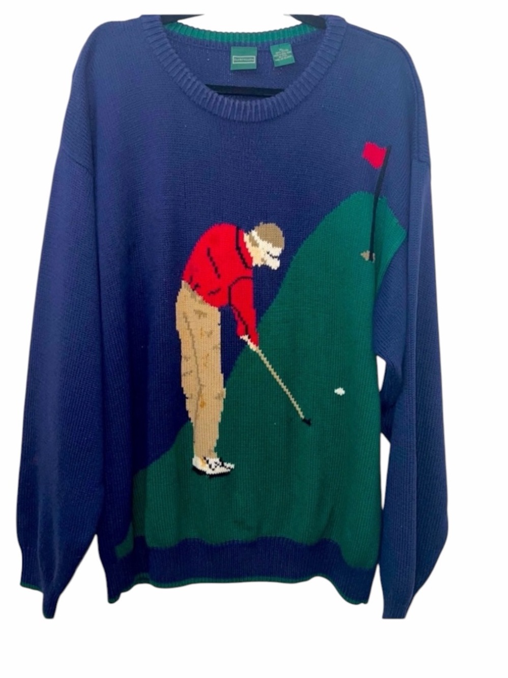 Vintage Clubfellow MEN'S Long SLEEVE Crewneck Pullover 100% Cotton
